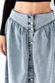 Buttoned Denim Skirt - 3