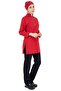 Red/black Thin Fabric Lycra Hijab Nurse Jersey And Hijab Doctor's Jersey Set - 6