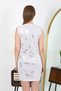 Women's Thick Strap Short Shiny Micro Home Dress Nightgown 7417 White - 6