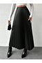 Women's High-Waisted Pleated Faux Leather Skirt - 3