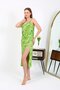 Women's Rope Strap Long Shiny Micro Dress Nightgown 7415 Green - 4