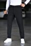 Men's Black Color Italian Cut Slim Fit Quality Fabric Trousers - 4