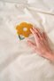 Florita Yellow Double Embroidered 6 Piece 100% Cotton Duvet Cover Set & Dowry Set - 9