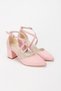 Women's Thick Heeled Cross-Cross Evening Dress Shoes - 4