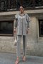 Women's Shoulder Ruffle Detail Shirt Pantalon Pocket Two-Piece Set