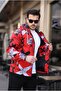 Red Color Digital Printed Sports Model Fabric Coat - 4