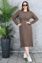 Women's Long Knitting Dress with Vet