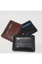 Black-Tan-Brown Color Horizontal Model Genuine Leather Magnetic Card Holder - 7