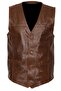 Brown Sports Men's Leather Vest - 7