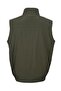Collared and Elastic Waist Fabric Vest Khaki Color - 7