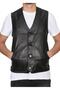 Classic and Sports Model Black Color Leather Vest - 7