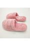 Horizontal Stitched Fluffy Women's Slippers Powder Color - 5