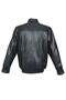 Elastic Waist Model Oversize Black Color Men's Leather Coat - 7