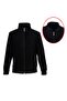 Black Color Men's Fleece Coat - 8
