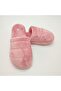 Horizontal Stitched Fluffy Women's Slippers Powder Color - 8