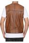 Punto Stitched Tan Color Sports Leather Vest - 3