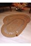 Jute 2-Piece Wicker, Mat, Bath Mat, Door Mat, Balcony, Decor Lux Mat Set - 4