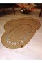 Jute 2-Piece Wicker, Mat, Bath Mat, Door Mat, Balcony, Decor Lux Mat Set - 3