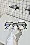 Freemason Black Square Rectangle Bone Clear Women Men Unisex Blue Screen Goggle Eyewear - 7