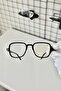 Freemason Black Square Rectangle Bone Clear Women Men Unisex Blue Screen Goggle Eyewear - 3