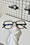 Freemason Black Square Rectangle Bone Clear Women Men Unisex Blue Screen Goggle Eyewear