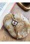Pink Gold Women's Wristwatch with Round Cord Design Detail and Little Stones Inside - 3