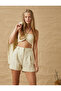 Crop Tank Top Halter Neck Linen Blend