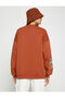 College Printed Sweatshirt Oversize with Fleece Inside - 4