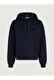 Women's Hooded Neck Regular Fit Cotton Long Sleeve Blue Sweatshirt Ww0Ww41245-Dw5