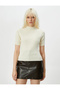 Half Turtleneck Sweater Knitwear Ribbed Short Sleeve - 3