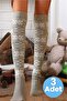 Women's New Year's Themed Snowflake Patterned Knee High Socks Set of 3