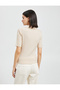 Polo Neck Knitwear Sweater Buttoned Short Sleeve Cashmere Textured - 4