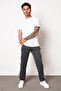 Anthracite Men's Zipper Pocket Embroidery Detailed Straight Leg Relaxed Fit Premium Fabric Sweatpants - 2
