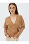 Long Sleeve Double Breasted V-Neck Knitwear Sweater - 2