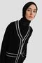 Piping Detailed Knitwear Cardigan 24Kd2809 Black - 4