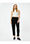 Carrot Trousers with Lace Waist and Pocket Detail - 2
