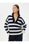 Viscose Mixed Stand Collar Half Zipper Sweater - 3