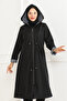 Women's Hooded Zippered Trench Coat - 2