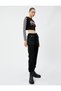 Raised Jogger Sweatpants with Zipper Pocket Detail and Elastic Waist - 2