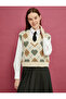 V-Neck Sweater Soft Textured Diamond Pattern - 3