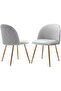 Upholstered Accent Leisure Dining, Modern Kitchen Chair with Curved Backrest by Mahmayi - Grey - 5