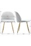 Upholstered Accent Leisure Dining, Modern Kitchen Chair with Curved Backrest by Mahmayi - Grey - 4