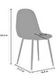 HYDC001 Washable Fabric Cushion Seat Back Dining Grey Chair - 4