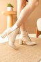 Women's Candy Heeled Lace up Boots - Skin-Patentate - 5