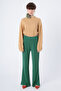 Green Pleated Wide Leg Elastic Waist Trousers - 2