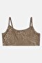Women Polka Dots Non Padded Non Wired Bralette, Dark Olive