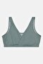 Women Textured Non Padded Bra, Sage Green