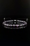 Natural Stone Amethyst, Hematite Stones Slim Macrame Adjustable Bracelet - 3