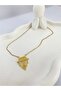 Lucky B&E Thin Chain Serenay Medallion Steel Necklace Gold - 2