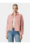 Suede Jacket Snap Button Classic Collar Pocket - 3